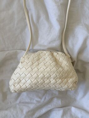 Cream Woven Crossbody Bag